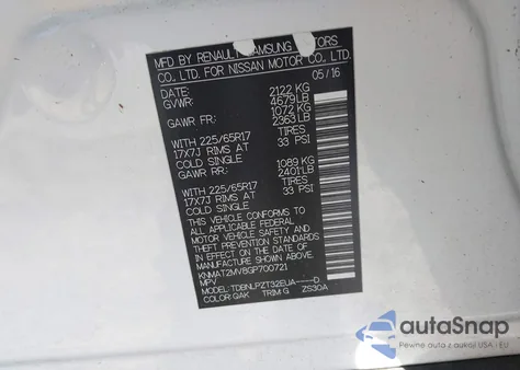 2016 Nissan Rogue S/Sl/Sv из США, поврежденный, VIN KNMAT2MV8GP700721